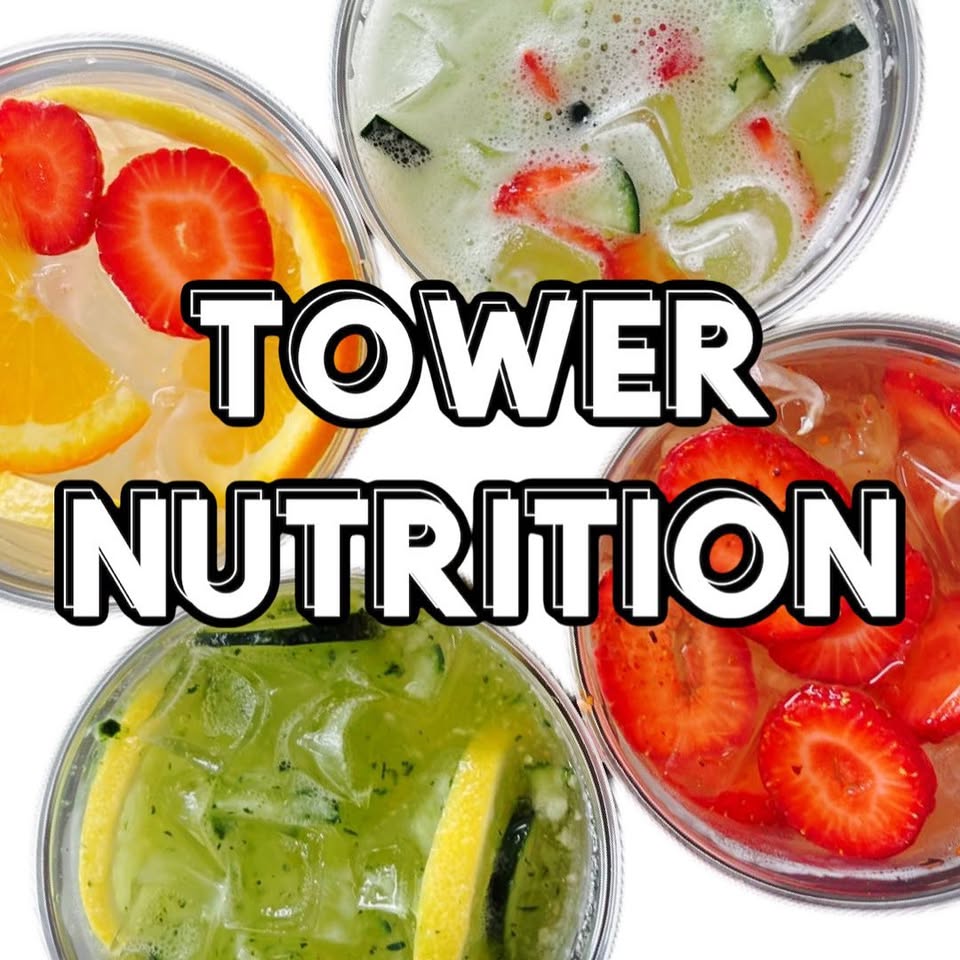 Authentic Tower Nutrition profile image with colorful fruit drinks and the business name